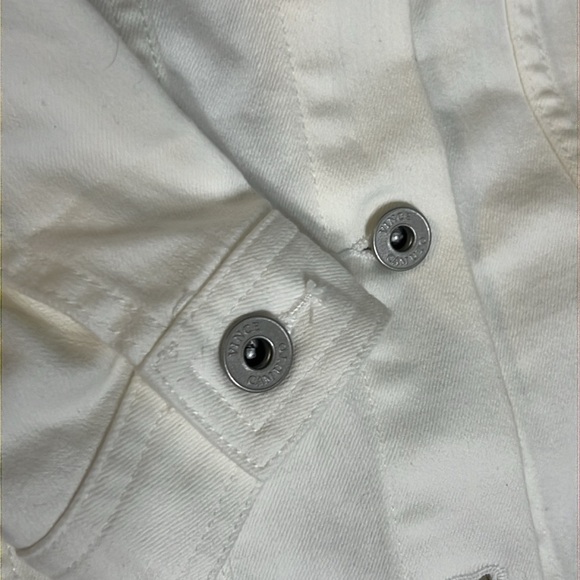 Vince Camuto White Jean Jacket side Lace up Button Front Denim Jacket Small nwt - Picture 12 of 14